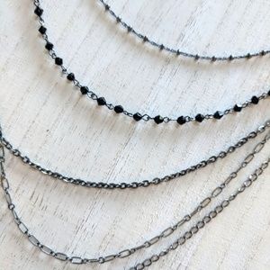 Black Multistrand Necklace